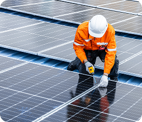 A photo of Solar Engineer working on solar panels