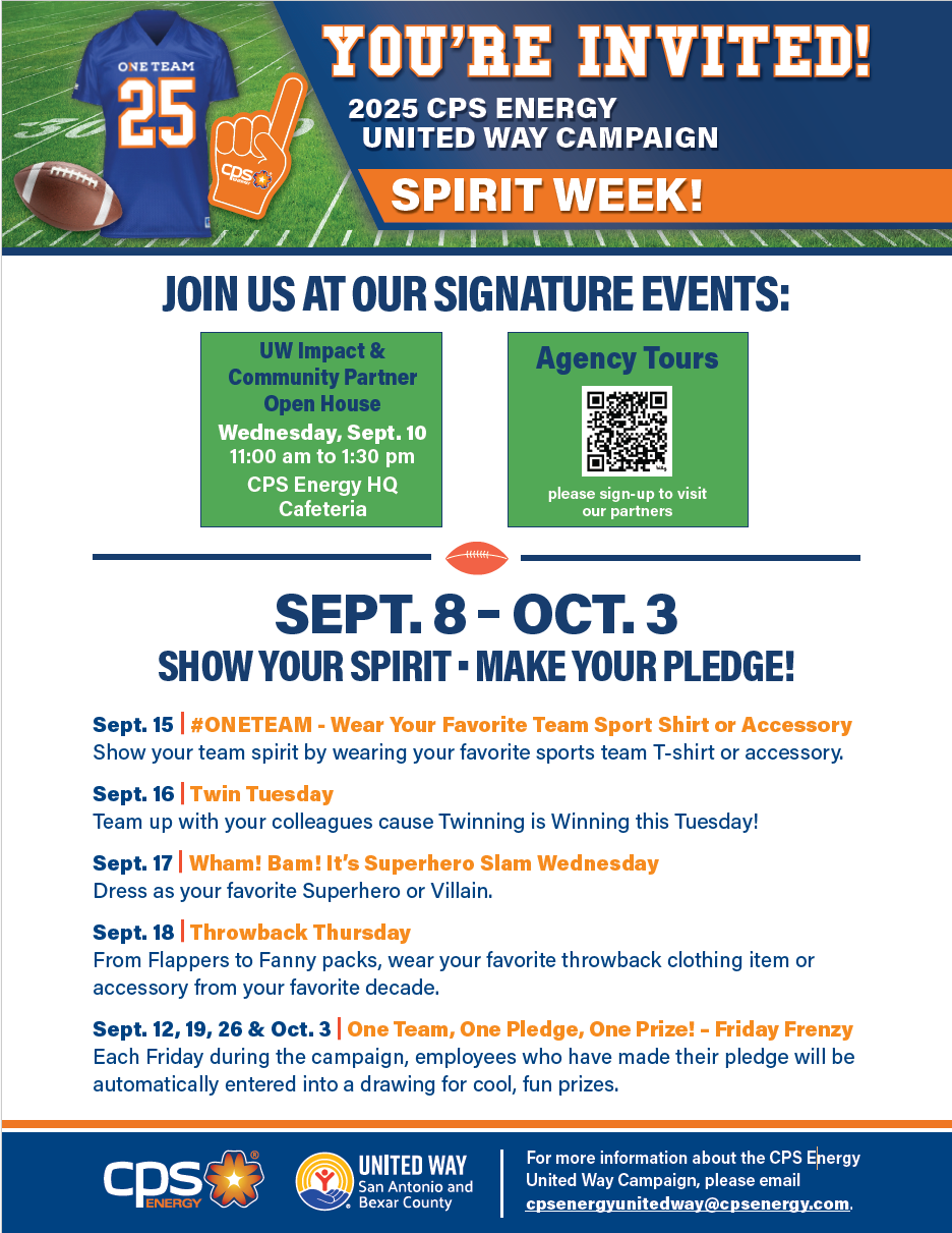 United Way Spirit Week Flyer